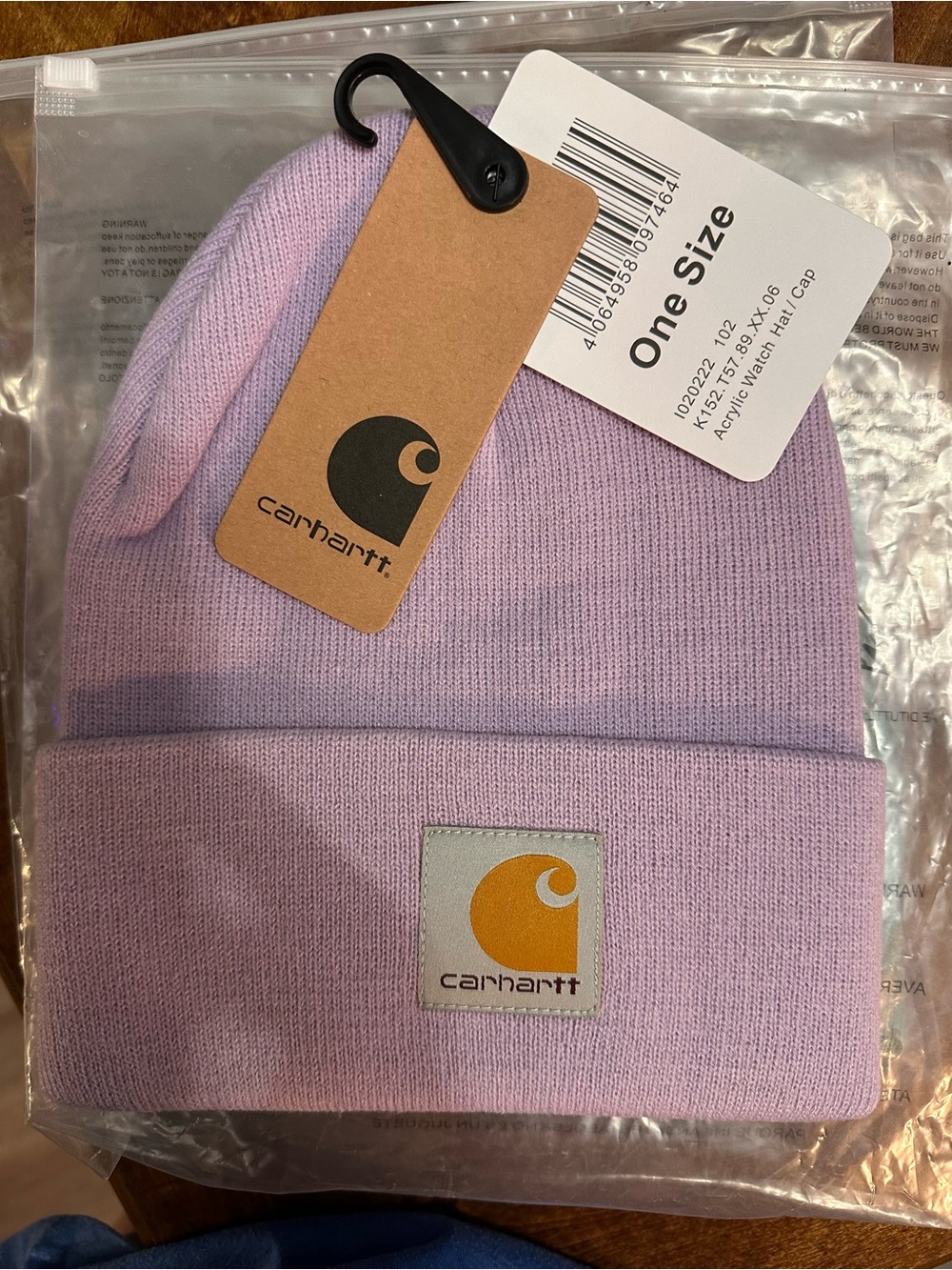 Carhartt Adult Lavender Acrylic Cuffed Beanie with Logo Patch
